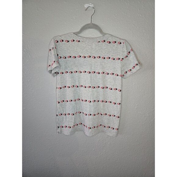 LOFT Women's Gray Ladybug Everyday Crew Tee Size XS - Picture 2 of 4